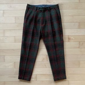 Todd Snyder Wool Madison Trouser in Rust Olive Plaid